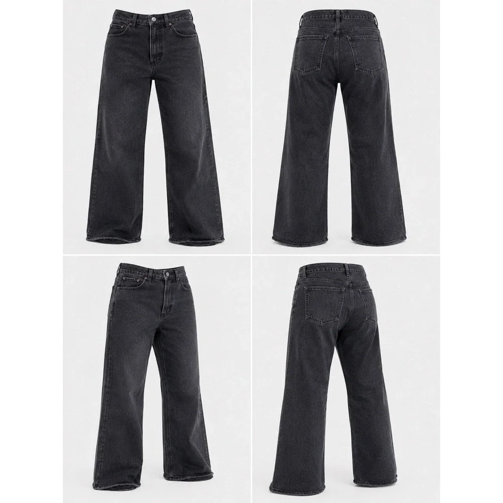Abercrombie Fitch Jeans Womens 25/0R Black  Baggy Low Rise Denim  Y2K
